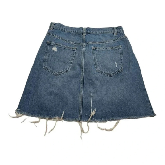 We The Free Distressed Cotton Jean Denim Skirt - Picture 2 of 10